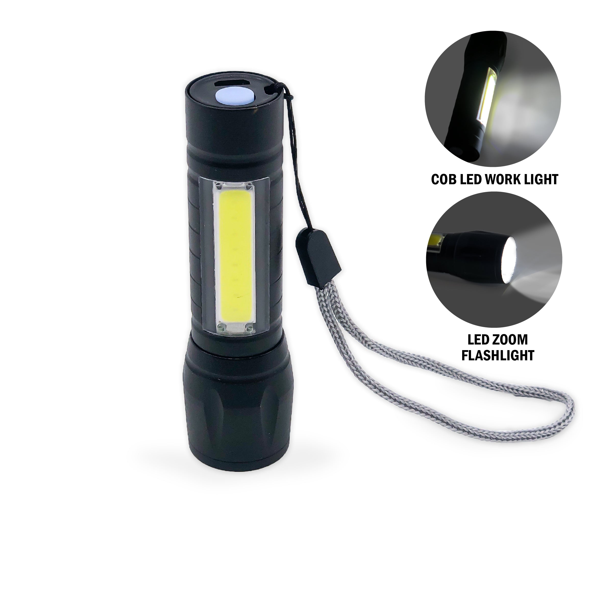 Micro Stinger Rechargeable LED Flashlight & COB LED Dual Work Light